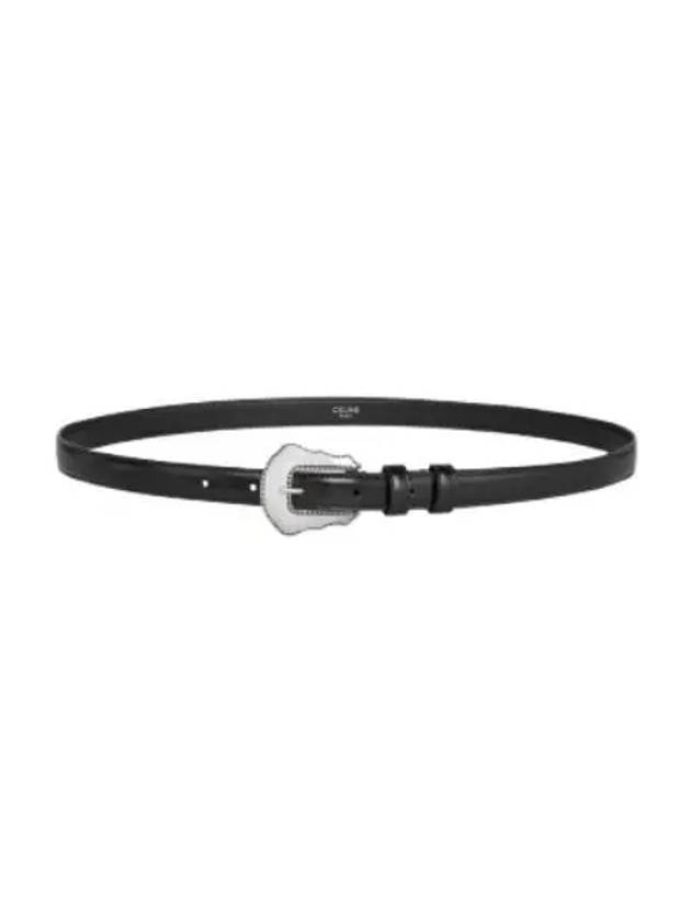 Metal Buckle Leather Belt Black - CELINE - BALAAN 2