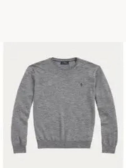 Logo Crew Neck Wool Knit Top Grey - POLO RALPH LAUREN - BALAAN 2