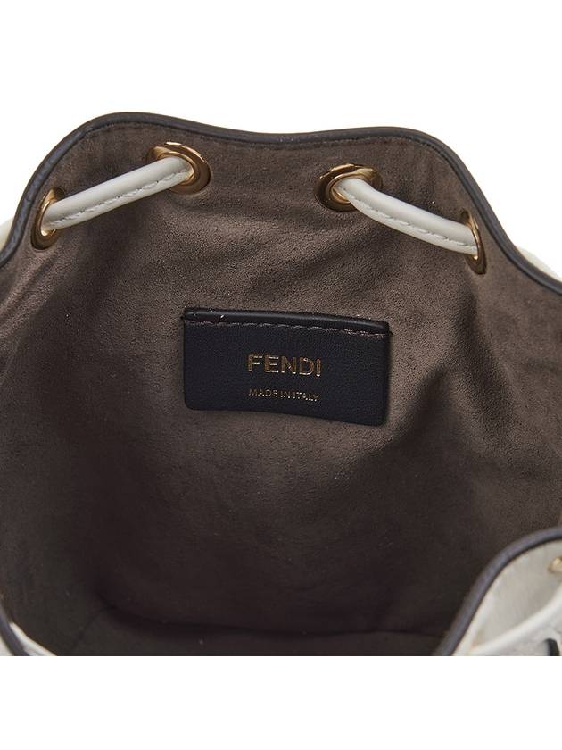 Mon Tresor FF Motif Leather Mini Bucket Bag White - FENDI - BALAAN 10