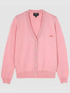 Bella Logo Embroidery Cardigan Pink - A.P.C. - BALAAN 3