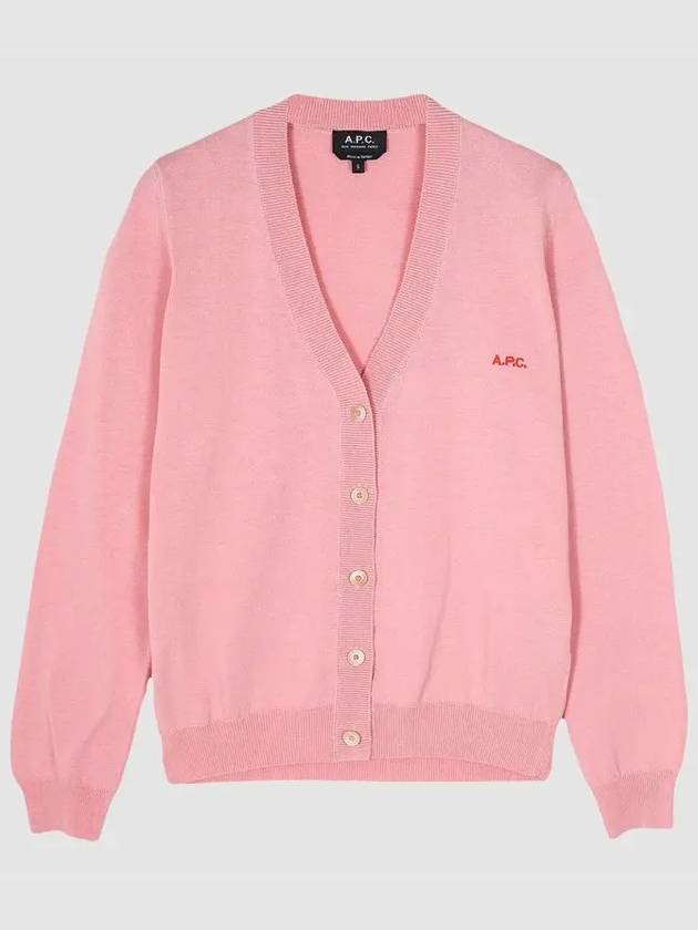 Bella Logo Embroidery Cardigan Pink - A.P.C. - BALAAN 3