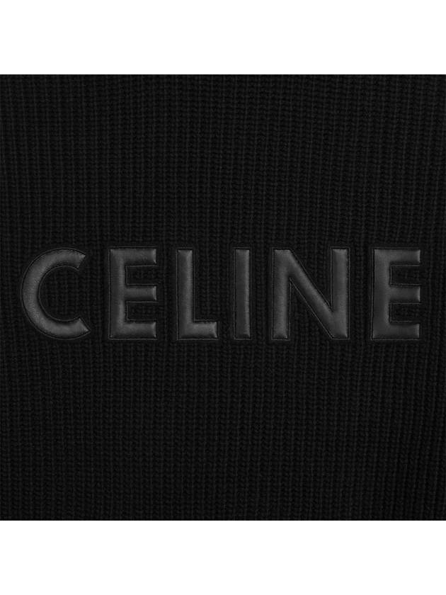 Logo Monochromic Wool Hoodie Black - CELINE - BALAAN 5