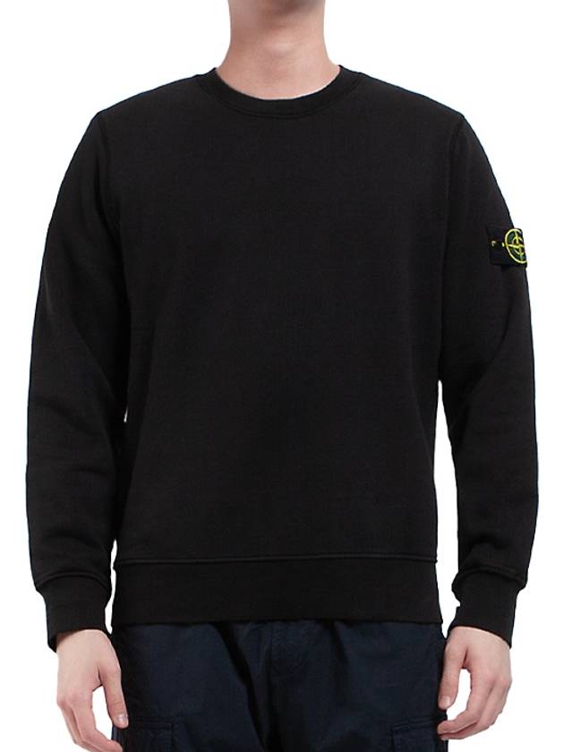 6100044 Organic Cotton Fleece Sweatshirt Black - STONE ISLAND - BALAAN 2