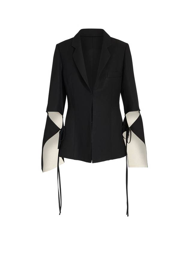 tie cut sleeve panel linen jacket black - LOEWE - BALAAN 1