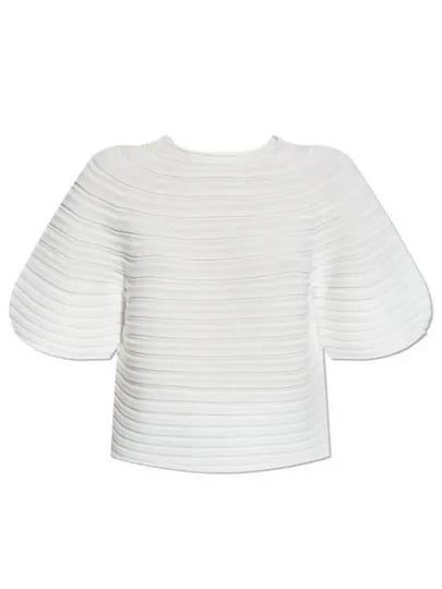 Mushroom knit short sleeve t shirt white - ISSEY MIYAKE - BALAAN 2