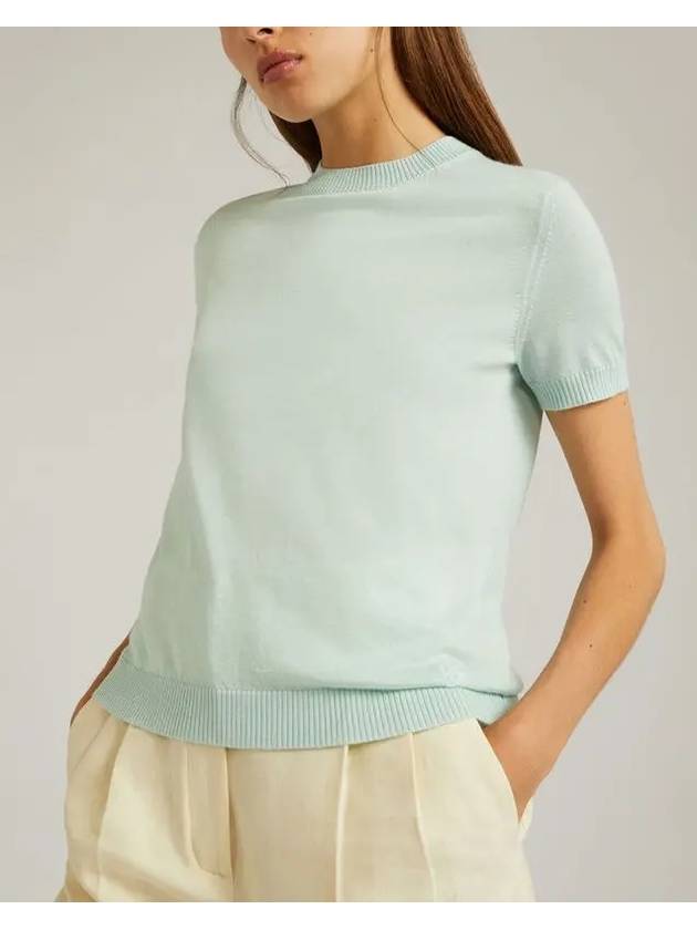 Val D Orcia Crewneck Silk Cashmere Knit Top Aquamarine - LORO PIANA - BALAAN 3