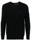 Embroid Logo Cable Knit Top Black - POLO RALPH LAUREN - BALAAN 2