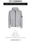 Lens Wappen Light Fleece Zip Up Hoodie Grey - CP COMPANY - BALAAN 3