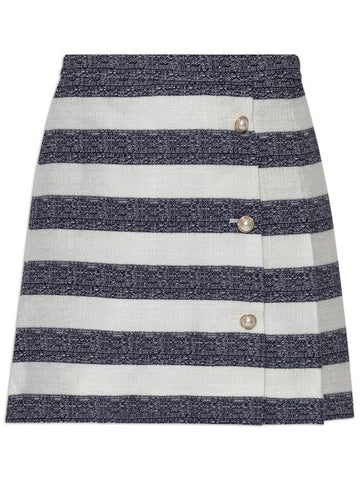 Kate Spade Skirt With Striped Pattern, Women's, Navy Blue - KATE SPADE - BALAAN 1