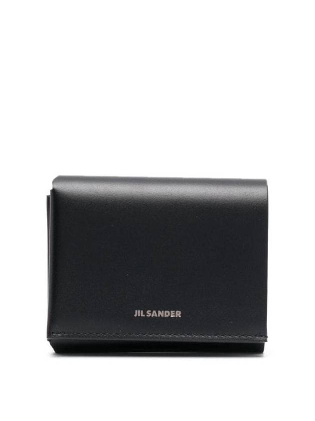 Logo Embossing Half Wallet Black - JIL SANDER - BALAAN 1