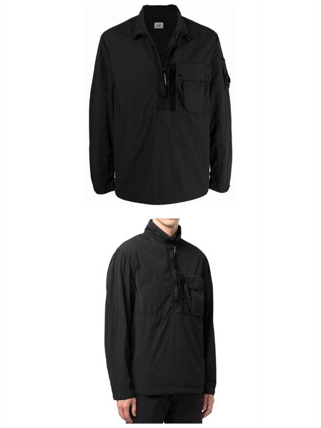 Nylon Over Anorak Zip-up Jacket Black - CP COMPANY - BALAAN.