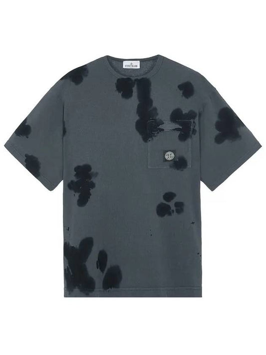 Tie-Dyed Crewneck Short Sleeve T-Shirt Grey - STONE ISLAND - BALAAN 2