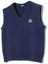 V-neck women’s knit vest NAVY - 20THHOLE - BALAAN 5