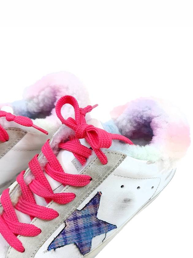 Women's Fur Sneakers White Pink GWF00101 F1950 - GOLDEN GOOSE - BALAAN 6