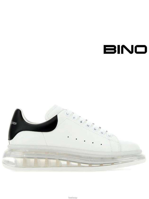 Oversized Clear Sole Low Top Sneakers Black White - ALEXANDER MCQUEEN - BALAAN 2