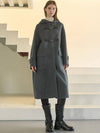 Hooded duffel handmade coat Charcoal - MITTE - BALAAN 3