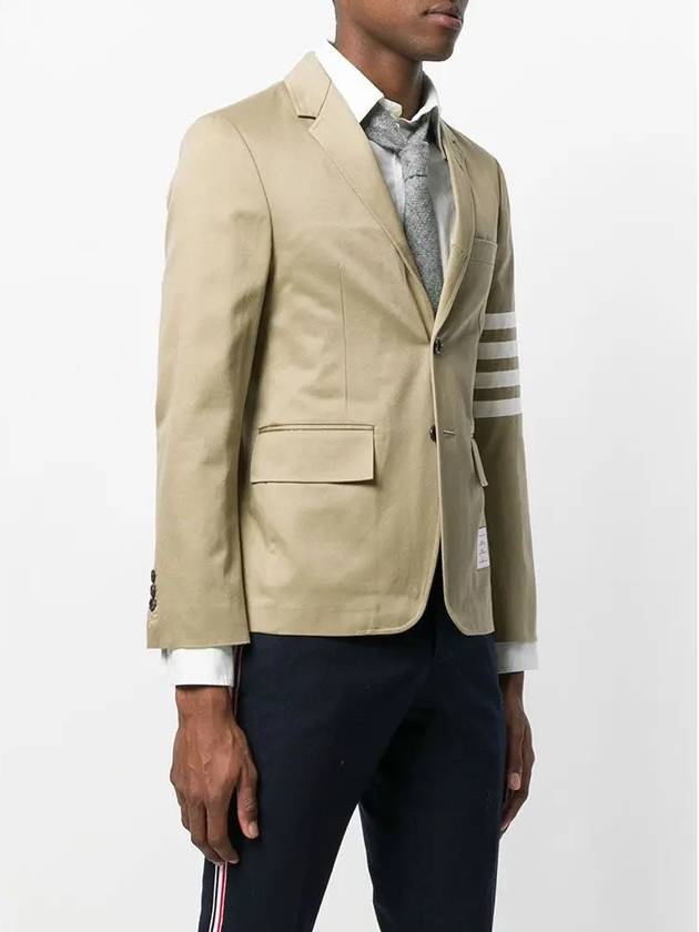 4 Bar Armband Cotton Blazer Jacket Camel - THOM BROWNE - BALAAN 5