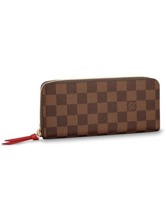 Clemence Damier Canvas Long Wallet Cherry - LOUIS VUITTON - BALAAN 1