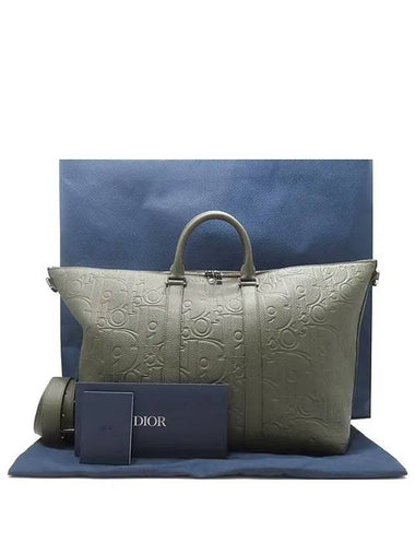 1ESDU134LLG H635 Khaki Leather Weekender We Candor 40 Duffel Tote Bag Cross Strap 2 WAY - DIOR - BALAAN 1