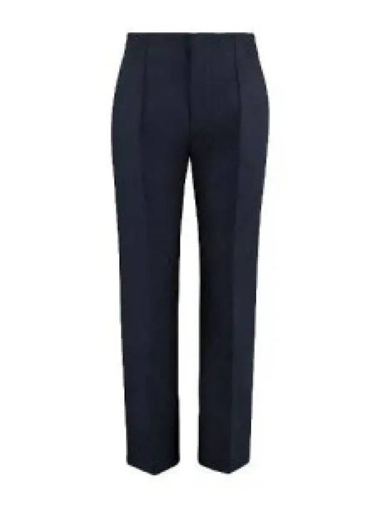 Curved Shape Cotton Slacks Navy - BOTTEGA VENETA - BALAAN 2