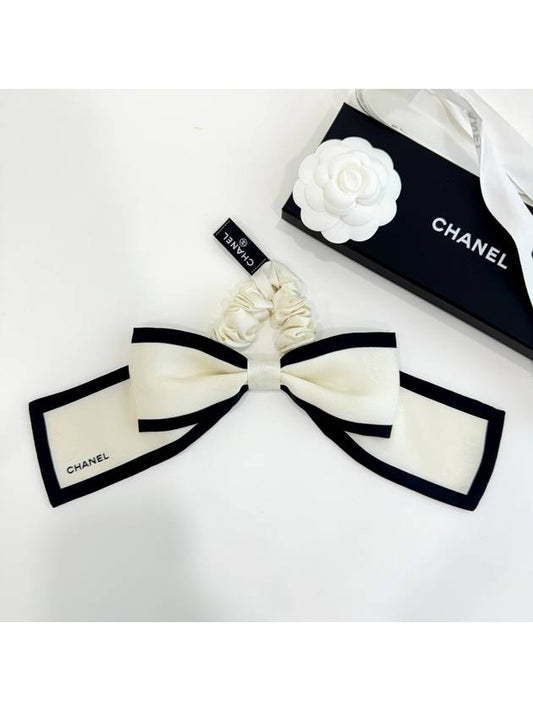 Jenny Hair Chouchou Silk Ribbon Cream White AA7530 - CHANEL - BALAAN 1