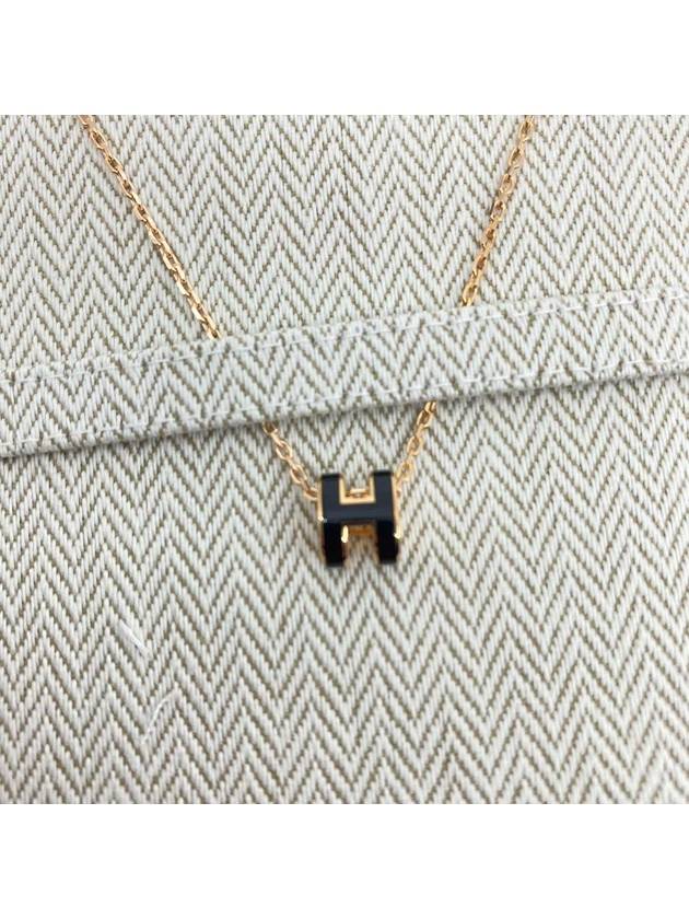 Mini Pop H Pendant Rose Gold & Noir - HERMES - BALAAN 2