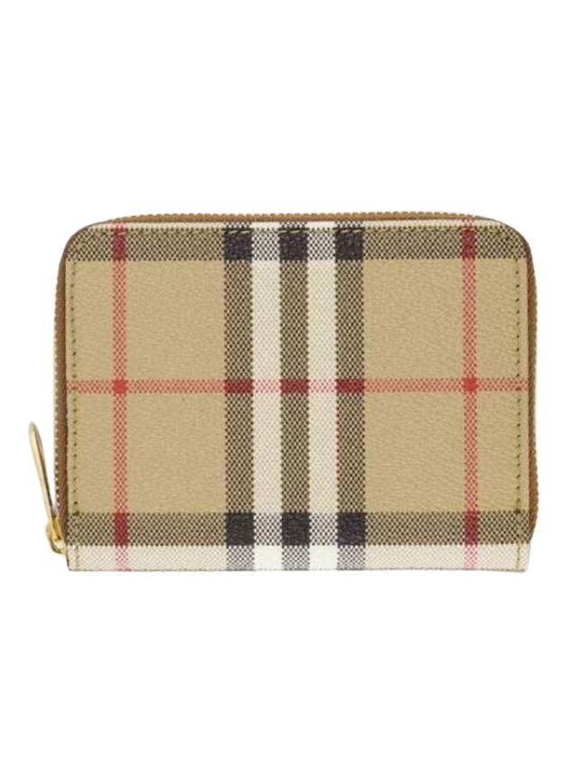 Check Zip Around Small Half Wallet Archive Beige - BURBERRY - BALAAN 1