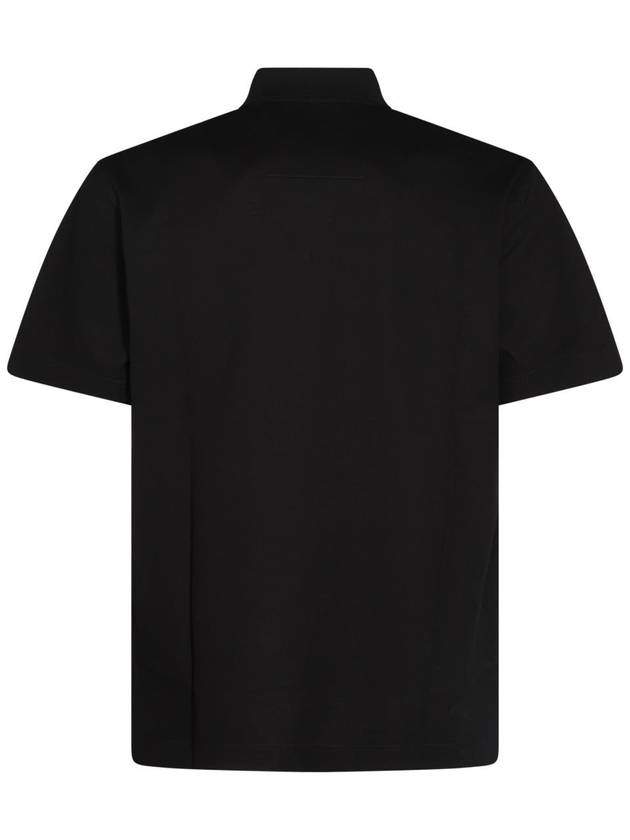 Embroidered Logo Cotton Polo Shirt Black - GIVENCHY - BALAAN 4