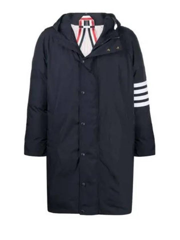 4 Bar Hooded Parka Jacket Navy MOD064X 07259 - THOM BROWNE - BALAAN 1