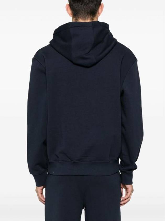 Contrast Logo Relaxed Fit Cotton Hoodie Navy - HUGO BOSS - BALAAN 4