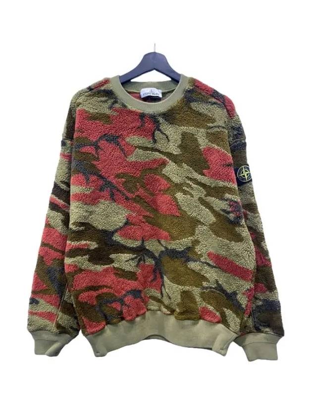 Wappen Patch Camouflage Fleece Knit Top Green - STONE ISLAND - BALAAN 2