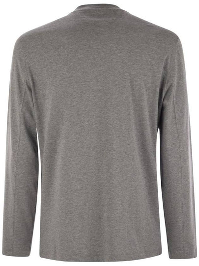 Crew-neck cotton jersey T-shirt with long sleeves - BRUNELLO CUCINELLI - BALAAN 2