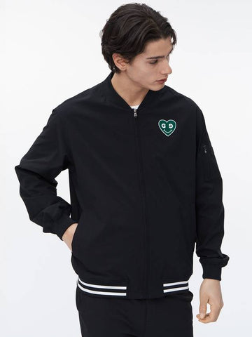 Green Heart Blouson Windbreaker Black - GOXO - BALAAN 1