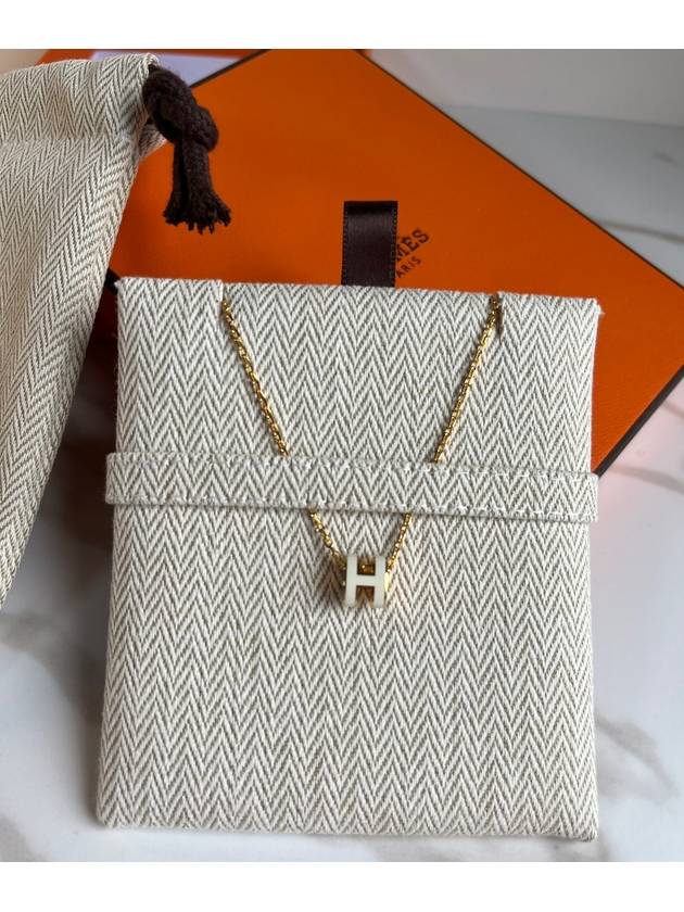 Mini Pop H Pendant Rose Gold & Blanc - HERMES - BALAAN 3