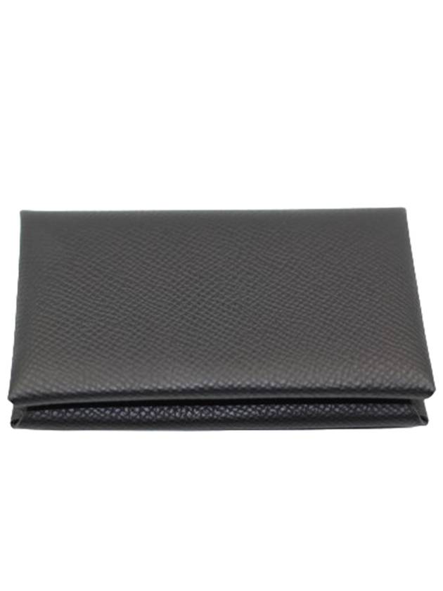 Calvi Absong Palladium Hardware Card Wallet Black - HERMES - BALAAN 4