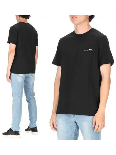 Men's Item Logo Cotton Short Sleeve T-Shirt Black - A.P.C. - BALAAN 2