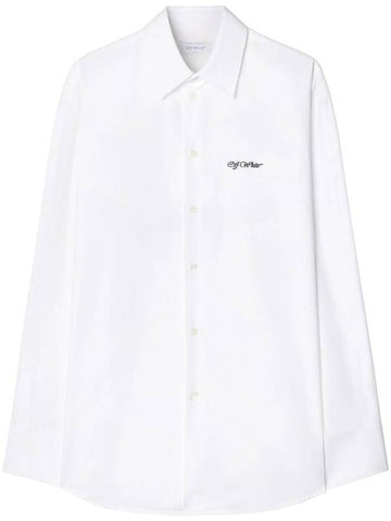 Off-White College Cotton-Poplin Oversize Shirt - OFF WHITE - BALAAN 1