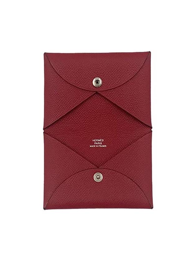 Women s Calvi Card Holder Absong Palladium Hardware Rouge Grande Wallet H044164CK54 - HERMES - BALAAN 1