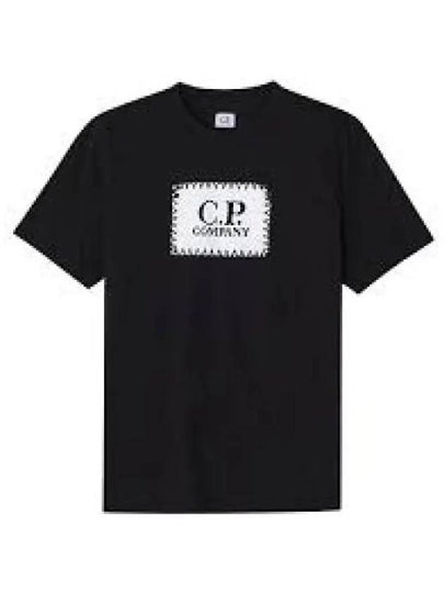 30/1 Jersey Label Style Logo Short Sleeve T-Shirt Black - CP COMPANY - BALAAN 2