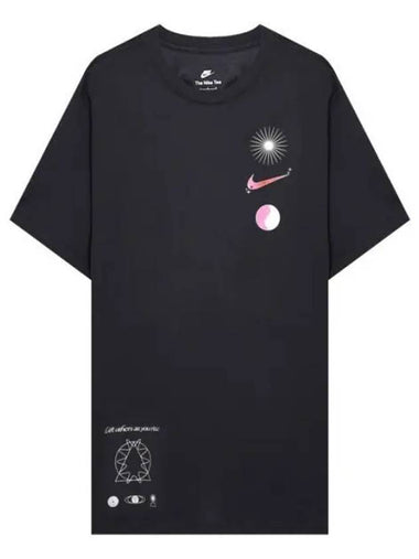 Men's Logo Graphic Print Short Sleeve T-Shirt Black - NIKE - BALAAN 1