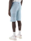 Men's Double Face 4 Bar Knit Sweatshorts Light Blue - THOM BROWNE - BALAAN 6