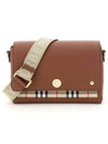 Leather and Vintage Check Note Crossbody Bag Tan - BURBERRY - BALAAN 2