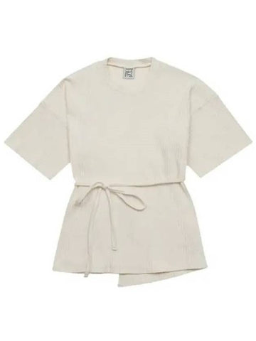 Show Organic Cotton Ribbed Short Sleeve T-Shirt Off White - BASERANGE - BALAAN 1