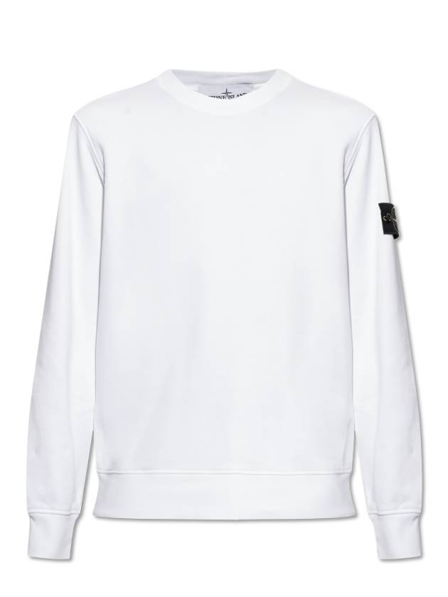 6100044 Organic Cotton Fleece Sweatshirt White - STONE ISLAND - BALAAN 1