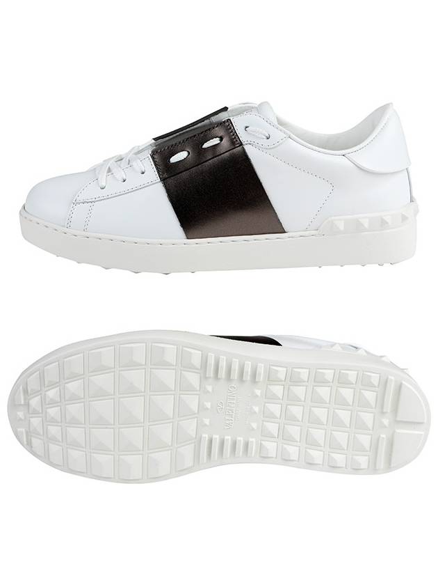 Rockstud Hidden Open Low Top Sneakers White Ruthenium - VALENTINO - BALAAN 6