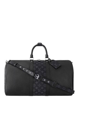 Keepall Bandoulier 50 Duffel Bag Black - LOUIS VUITTON - BALAAN.