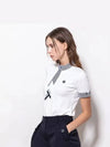 Golf Tie Neck Short Sleeve T-Shirt White - HENRY STUART - BALAAN 1