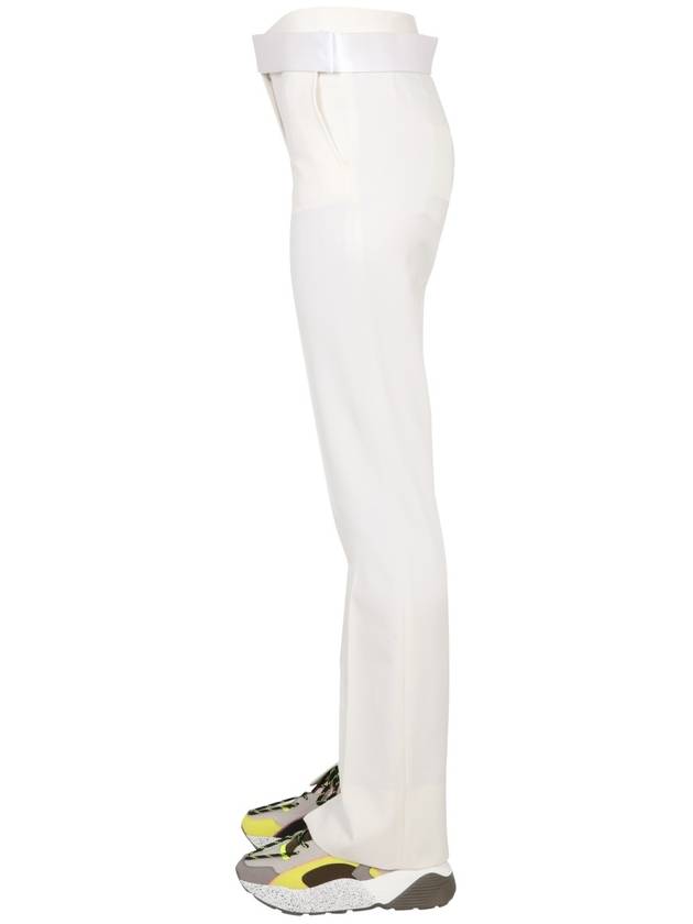 Women's Twill Dinner Straight Pants Cream - STELLA MCCARTNEY - BALAAN 4