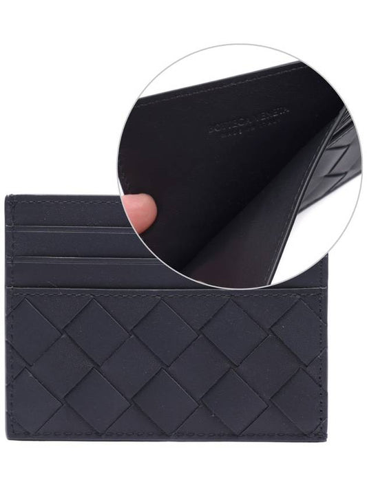 Intrecciato Leather Card Wallet Navy - BOTTEGA VENETA - BALAAN 2