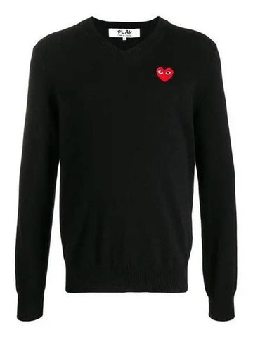 23FW AZ N002 Red Heart Logo Sweater 1008495 - COMME DES GARCONS - BALAAN 1